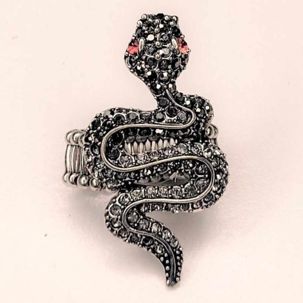 Large Snake Stretch Ring Statement Ring Animal Je… - image 1